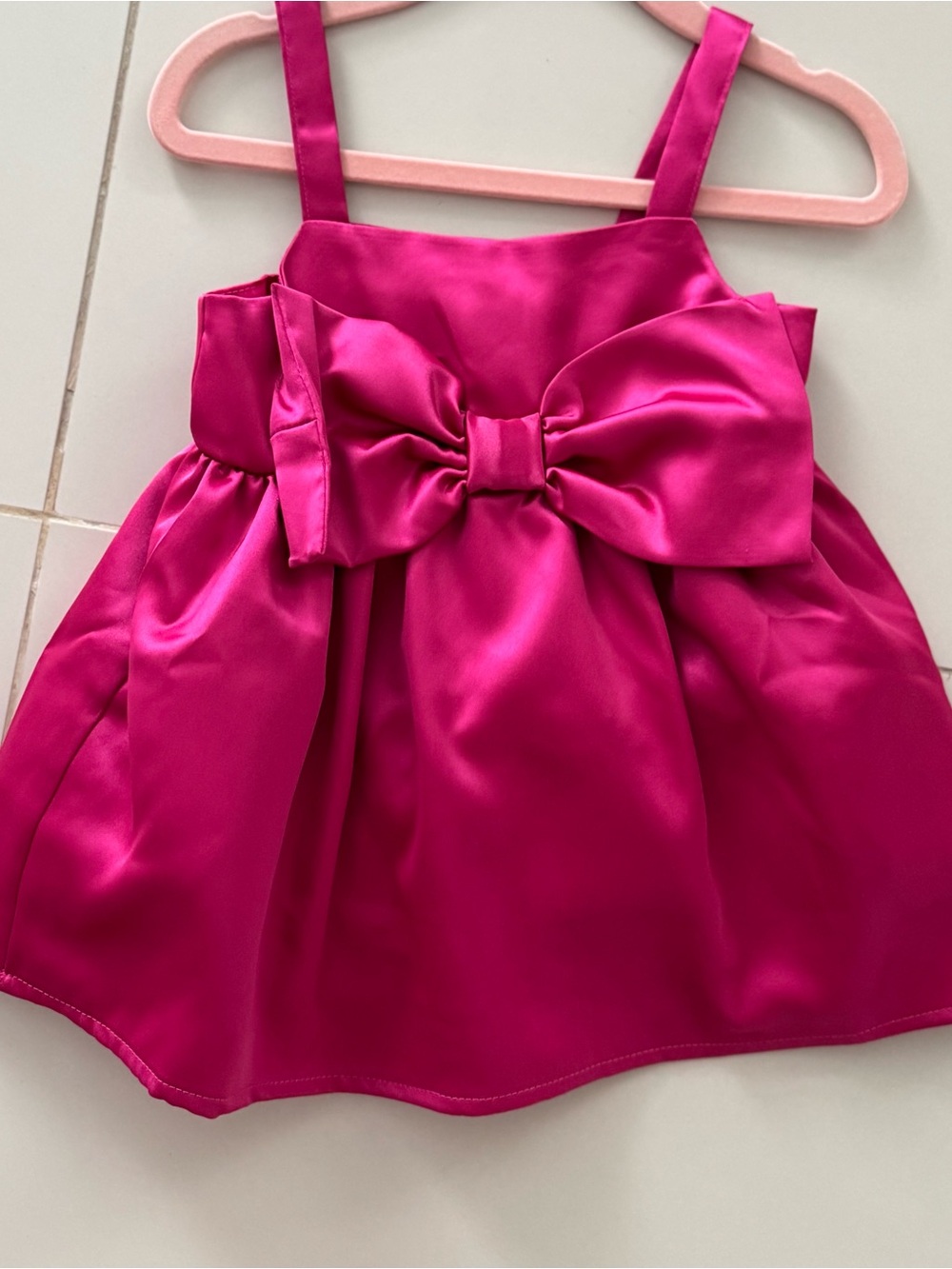 The Children's Place Fuchsia Satin Bow-Front Formal Dress